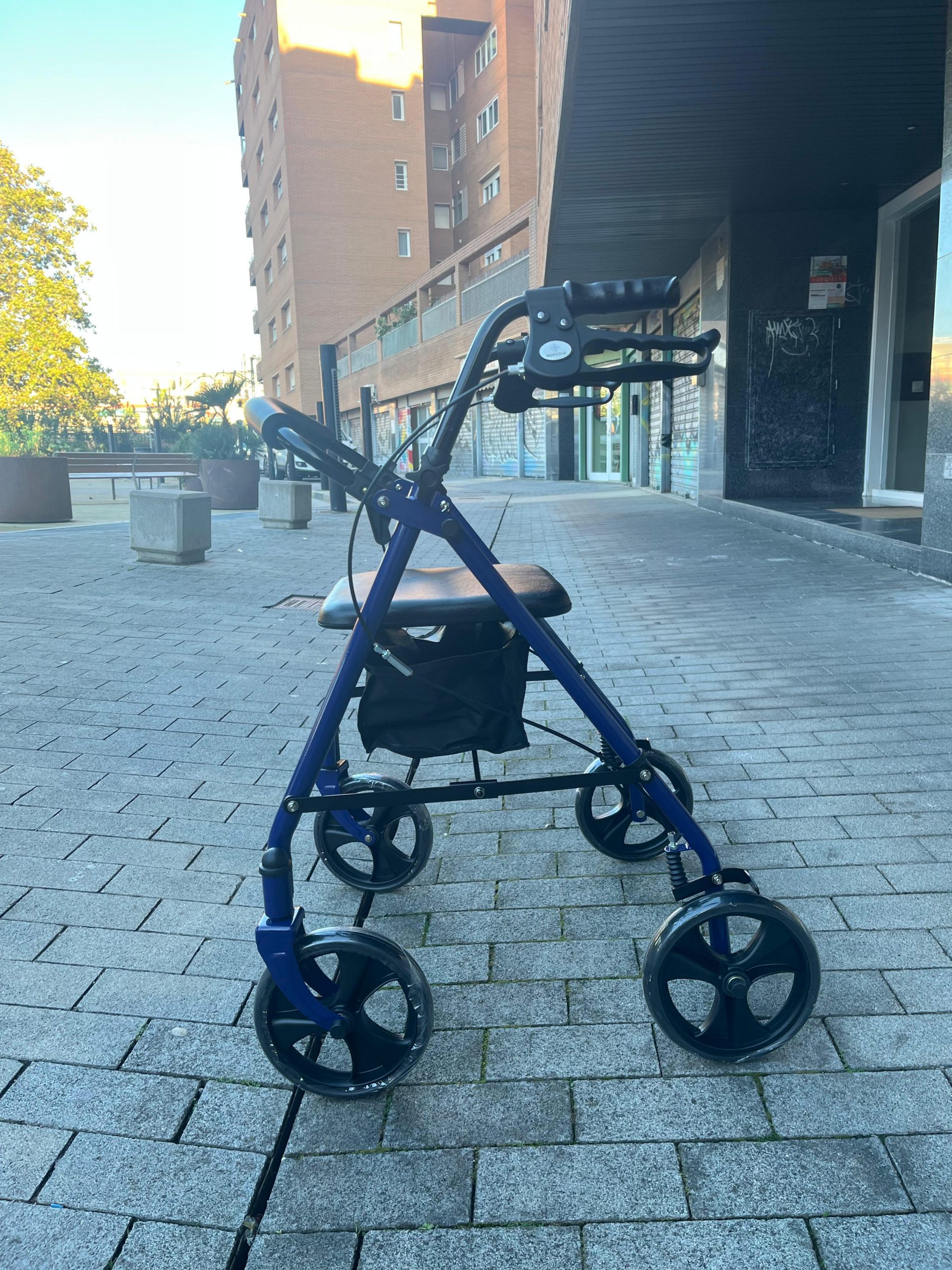 REF: R/86B ROLLATOR DE ACERO " TETI " COLOR AZUL PLEGABLE - Imagen 2