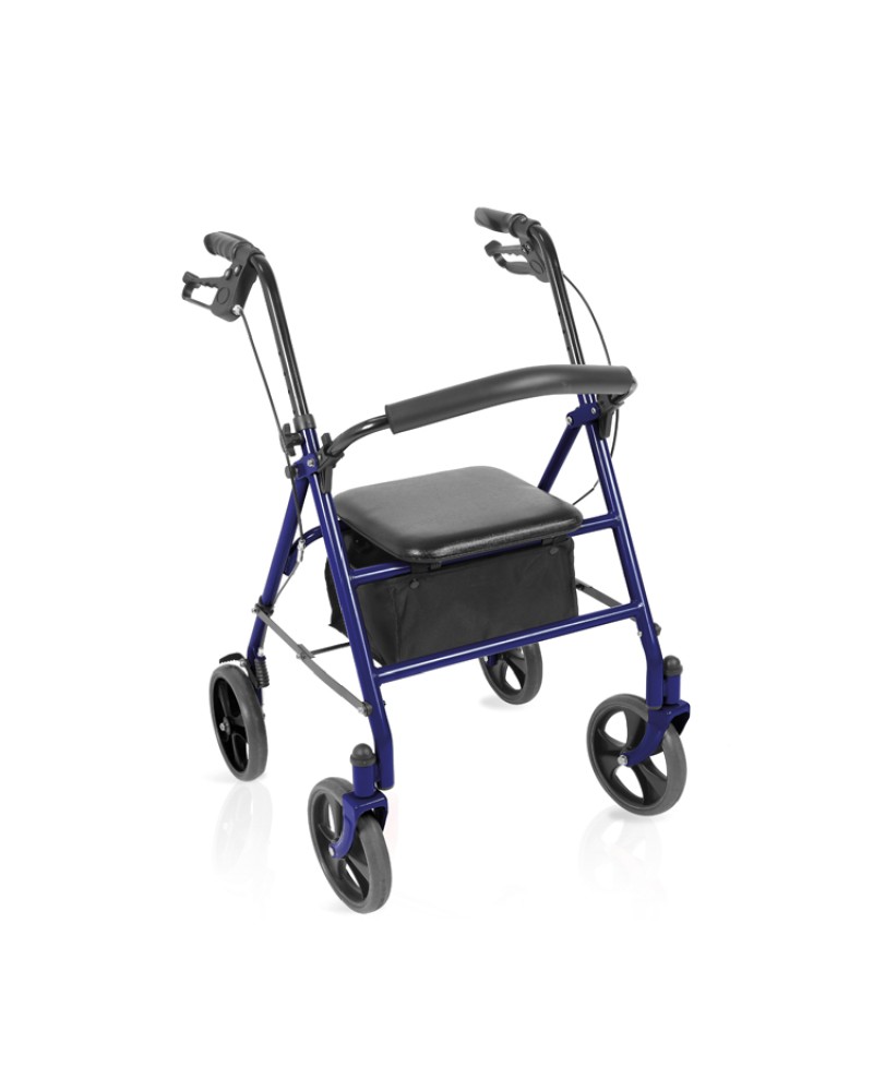 REF: R/86B ROLLATOR DE ACERO " TETI " COLOR AZUL PLEGABLE